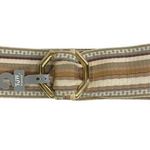 Vintage TJW by Mervyn’s Striped Wide Fabric Gold Octagon Buckle Belt Tan Photo 0