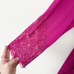 Anthropologie [] Magenta Pink Ilia Lace Sleeve Belted Wrap Robe Size Large L/XL Photo 8