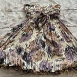 BCBG Maxazria 100% silk floral strapless fit & flare mini dress, size 4 party Photo 13