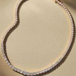 Anthropologie NWT Serefina Pave Tennis Necklace Photo 0
