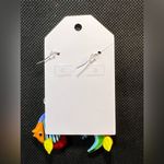 Glass Tropical Fish Blue Beaded Dangle Pierced Earrings New Photo 2