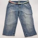 Arizona Jeans Co. Junior's Lightly Distressed Light Wash Bermuda Shorts w/Belt-9 Photo 0