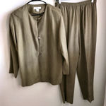 Saks 5th Avenue Saks Fifth Avenue Real Clothes 100% Silk Top & Slacks Set Size L See Desc/Measur Photo 0