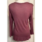 Active USA Plum Colored Long Sleeve Tee, Cross Front, Rayon/Spandex, L Purple Size L Photo 4