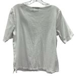 Rafaella  Cotton White Keyhole Cutout Embellished Short Sleeve Tee Top Womens XL Photo 8