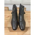 Linea Paolo Valona Ankle Boots Black Leather Size 7 NWOB Stack Heel Strappy Photo 4