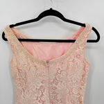 Vintage 80s Pink with Ivory Lace 2 Piece Set Dress & Long Jacket Beaded READ Photo 7