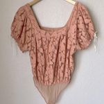 Free People  peach floral lace bodysuit Photo 1