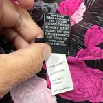 Torrid Black and Pink Rose Floral Hi Lo Semi Sheer Chiffon V-Neck Tank Top Photo 9