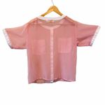 Victoria's Secret VICTORIA’S SECRET Vintage Gold Label 3 Piece Top Pant Robe Set Pink Semi Sheer S Photo 2