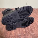 UGG ‎ Noe Combat Moto Leather Black Lug Sole Buckle Boot Women Sz 8 Military Cop Photo 9