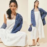 Free People  Dainty Ethereal Cottage Primavera Lace Eyelet Midi Dress White XL Photo 3