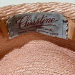 Christine Original New York Straw Cloche Hat Pink Ribbon Accent Photo 3
