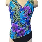 Great Lengths Swimsuit Tropical Floral One Piece 14 Purple Photo 0