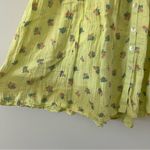 Free People  Iris Corset Set Skirt Yellow Green Floral Cotton Button Down Skirt S Photo 4