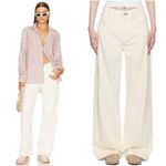 Rag and Bone  Featherweight Logan Mid-Rise Wide Leg Off White Jean Womens Size 28 Photo 2