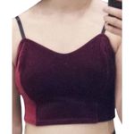 American Apparel Red/Burgundy Velvet Bralette in Size Small Photo 4