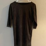 ZARA Olive Green  Shift Dress Faux Suede with Lace Detailing 3/4 Sleeve Photo 0