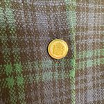 Vintage Tartan Plaid Sweater Blazer Jacket Size M Blue Green Statement Button Size M Photo 2