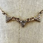 Gold tone triangle rhinestone double strand necklace Photo 1
