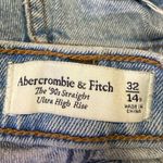 Abercrombie & Fitch 90's Straight Women's Blue Ultra High Rise Denim Jeans 32 Photo 3