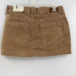 American Eagle  low rise mini corduroy skirt tan size 8 NWT Stretch pockets micro Photo 2