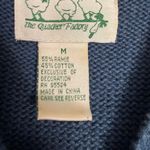 The Quaker Factory Blue Heart Flag USA Sweater Size M Ramie Cotton American Size M Photo 2