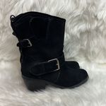 Dolce Vita Black Suede Leather Adjustable Buckle Mid Calf Moto Boots D21 Size 8 Photo 6