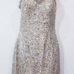 LARA Designs Rhinestones Jeweled Beads Embellished Champagne Mini Dress Size 4 Photo 0