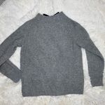 J.Crew  Gray Sweater Black Bow Detail Classic Coquette Soft Classic Pullover Small Photo 7
