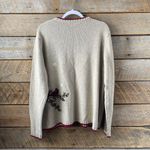 Croft & Barrow  Sweater XL Silk Blend Full Zip Cardinal Christmas Embroidered Photo 3