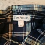 kim rogers  Blue, White, and Pale Green Plaid Button Up Photo 1