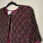 Vintage silk beaded short sleeve jacket Black Photo 1