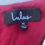 Lulus Burgundy Zig Zag Casual V Neck Long Sleeve Dress Size Medium Red Photo 3