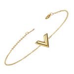 Boutique Dainty Yellow Gold Filled V-Shape Bracelet, 7-9” Photo 1