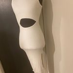 Amazon π White Bodycon Midi Dress with Cutout in Ribbed fabric Photo 5