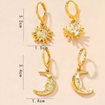 Boutique 14k Gold tone Sun and Moon Earrings Photo 2