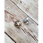 Vintage Clip On Earrings Geometric Odd Silver Tone Photo 3