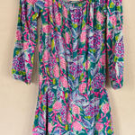 Lilly Pulitzer  Pink and Blue off shoulder Patterned skort romper size XS Photo 0
