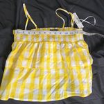 AQUA NWT Bloomingdale's  Yellow Gingham Smocked Tiered Top Photo 6