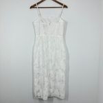 Lulus  White Floral Lace‎ Overlay Column Mini Dress Bridal Shower Wedding Size S Photo 4