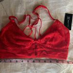 INC  red lacey cross back wireless bra M Photo 4