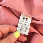 Oat coral button down short sleeve cotton shirt dress size medium Pink Photo 7