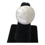 2 NIP Trendy Acrylic Fashion Big Rings In Ivory And Green Size 7 Photo 11