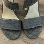 Stuart Weitzman Gold Silver Glitter Cork Wedge Ankle Strap Women’s Photo 4
