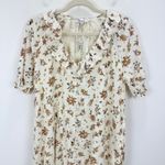 Madewell  Ruffle Button Front Trapeze Dress Floral Reef Cream Relaxed XS NWT Photo 5