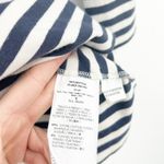 Weekend Max Mara Womens Boho Beaded Rhinestone Flower Striped 3/4 Sleeve Top S Blue Photo 4