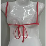 Aerie SWIMWEAR Women's Self tie Bandeau Swim Top Pink Small NWT Photo 1