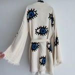 Handmade Evil Eye Kimono One Size 100% Cotton Boho Festival Beachwear Bathrobe Photo 1