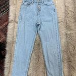 Princess Polly Fall in Line Mom Jeans sz 4 Blue High Rise Button Fly Rigid Denim Photo 0